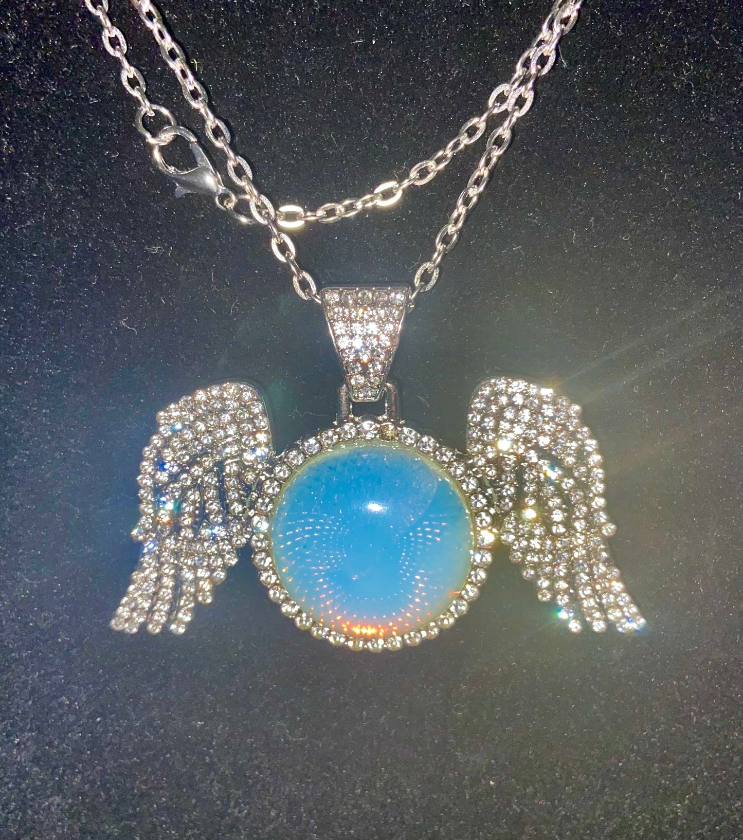 Crystal wing necklace