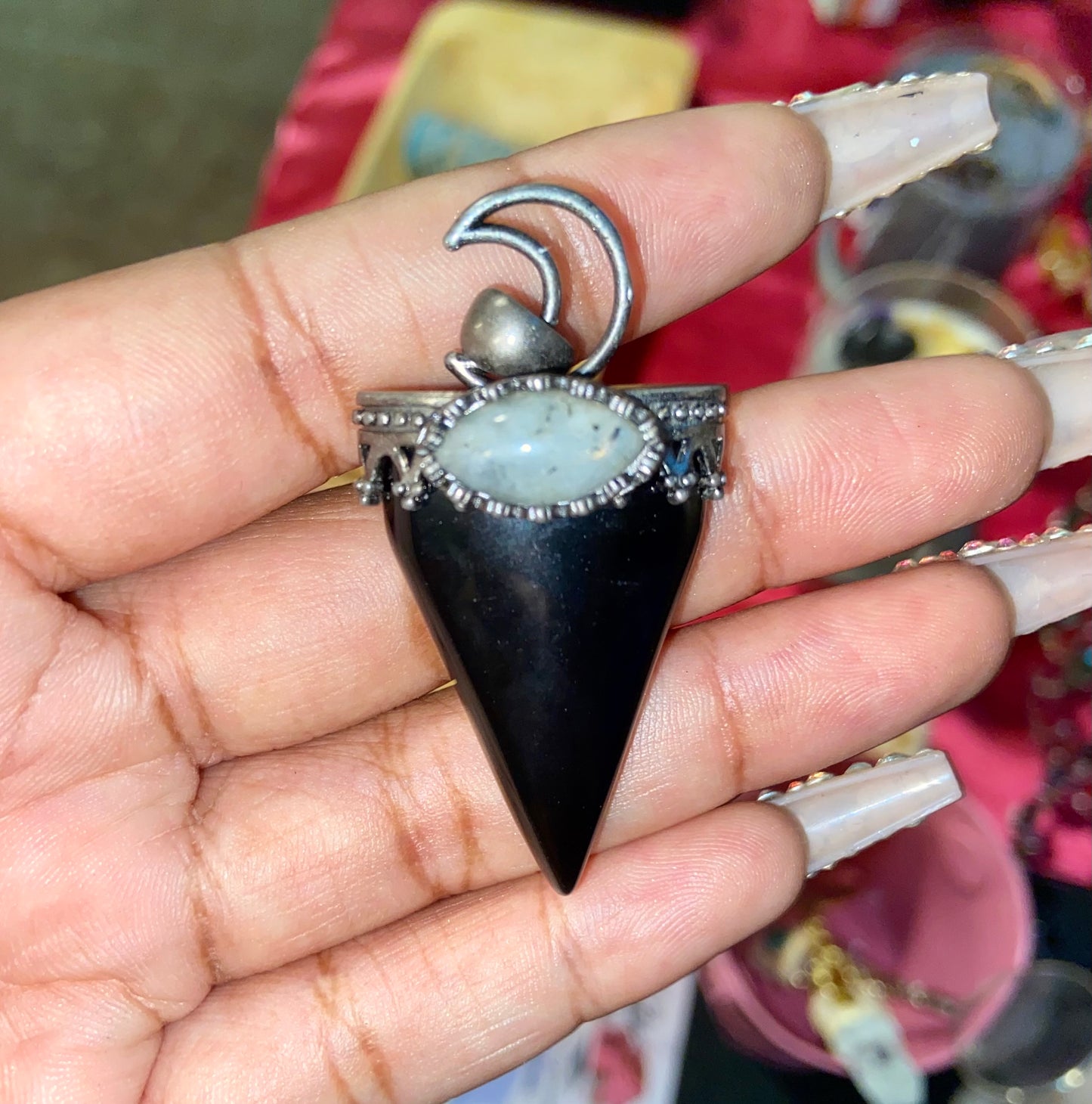 Triangular moon necklace