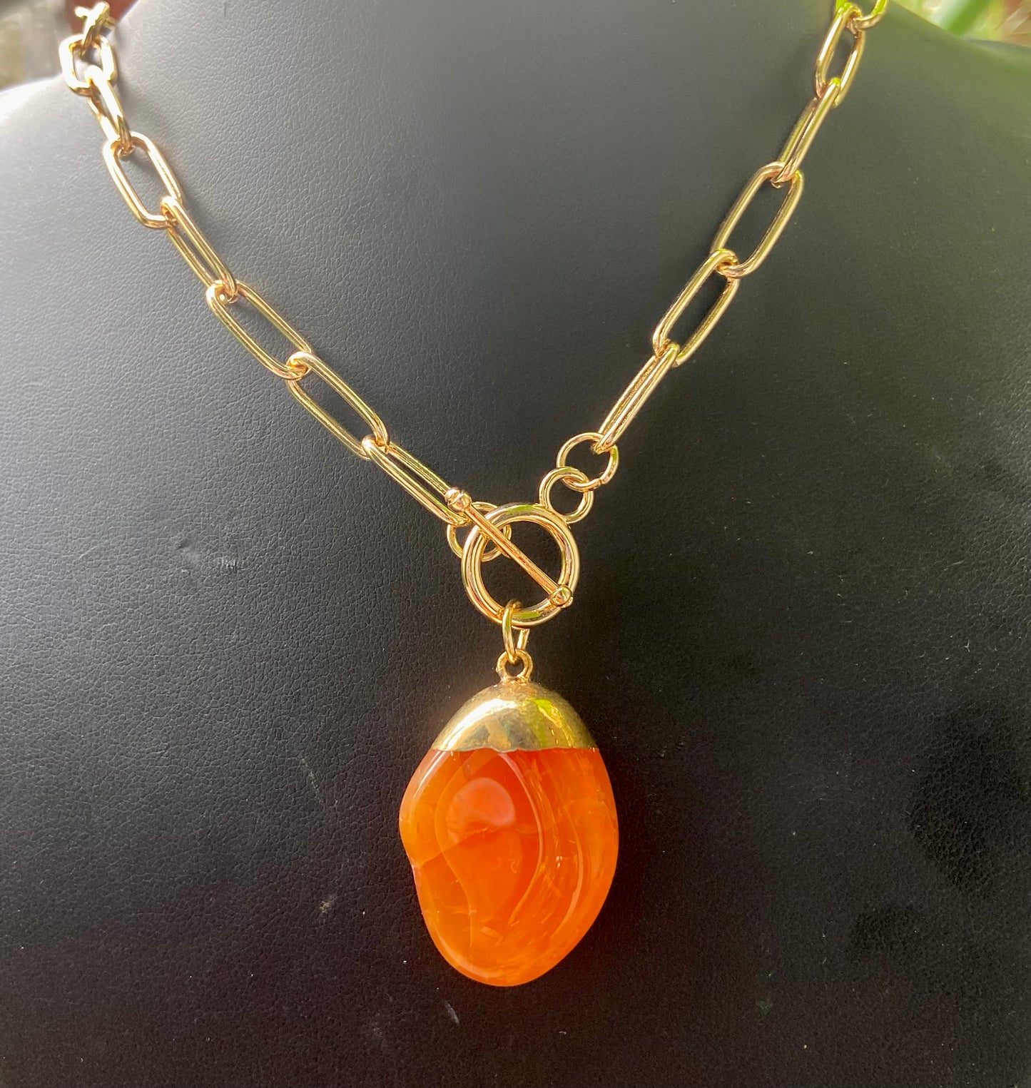 Tumbled stone necklace