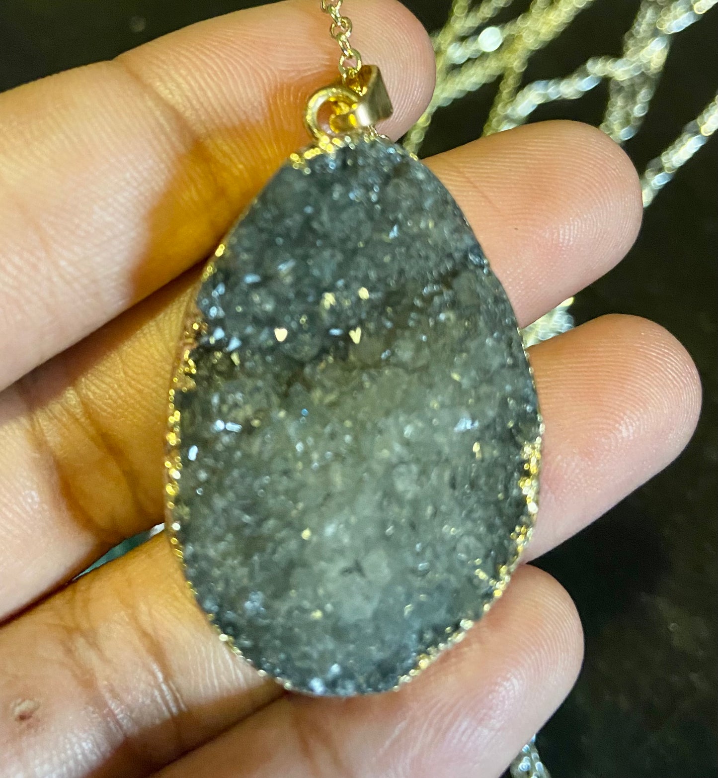 Druzy Aura Quartz Necklace