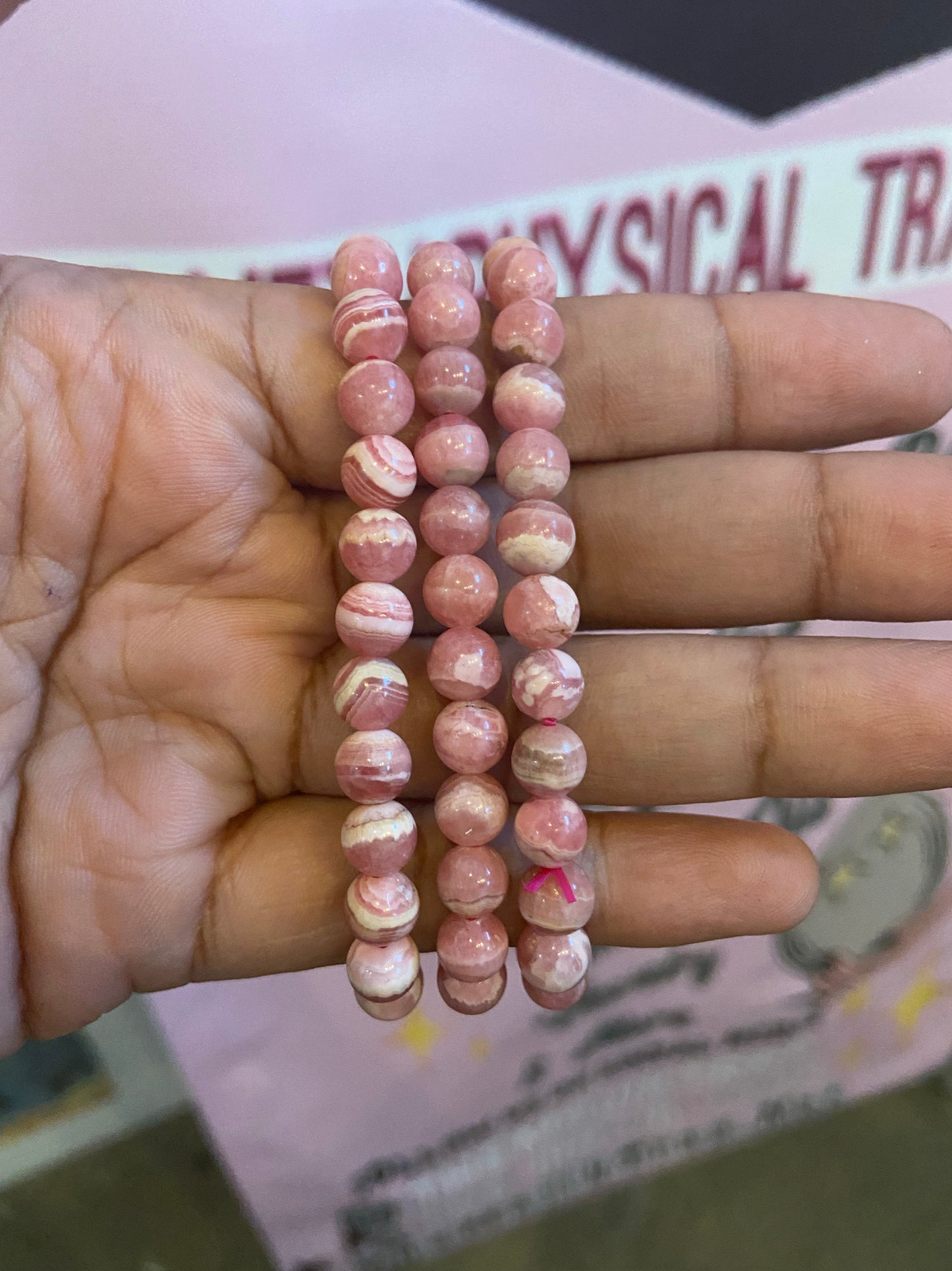Rhodochrosite bracelets