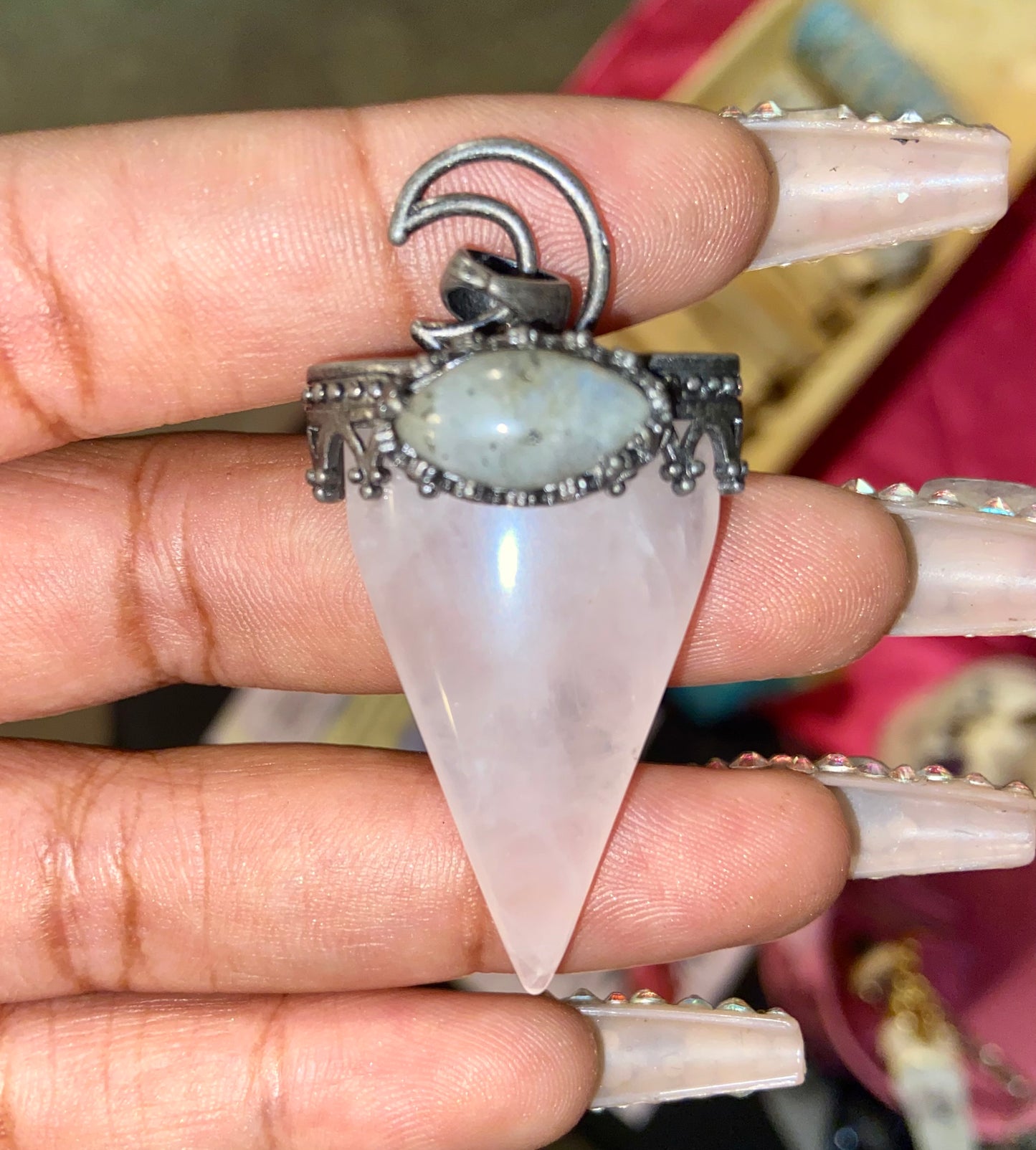 Triangular moon necklace