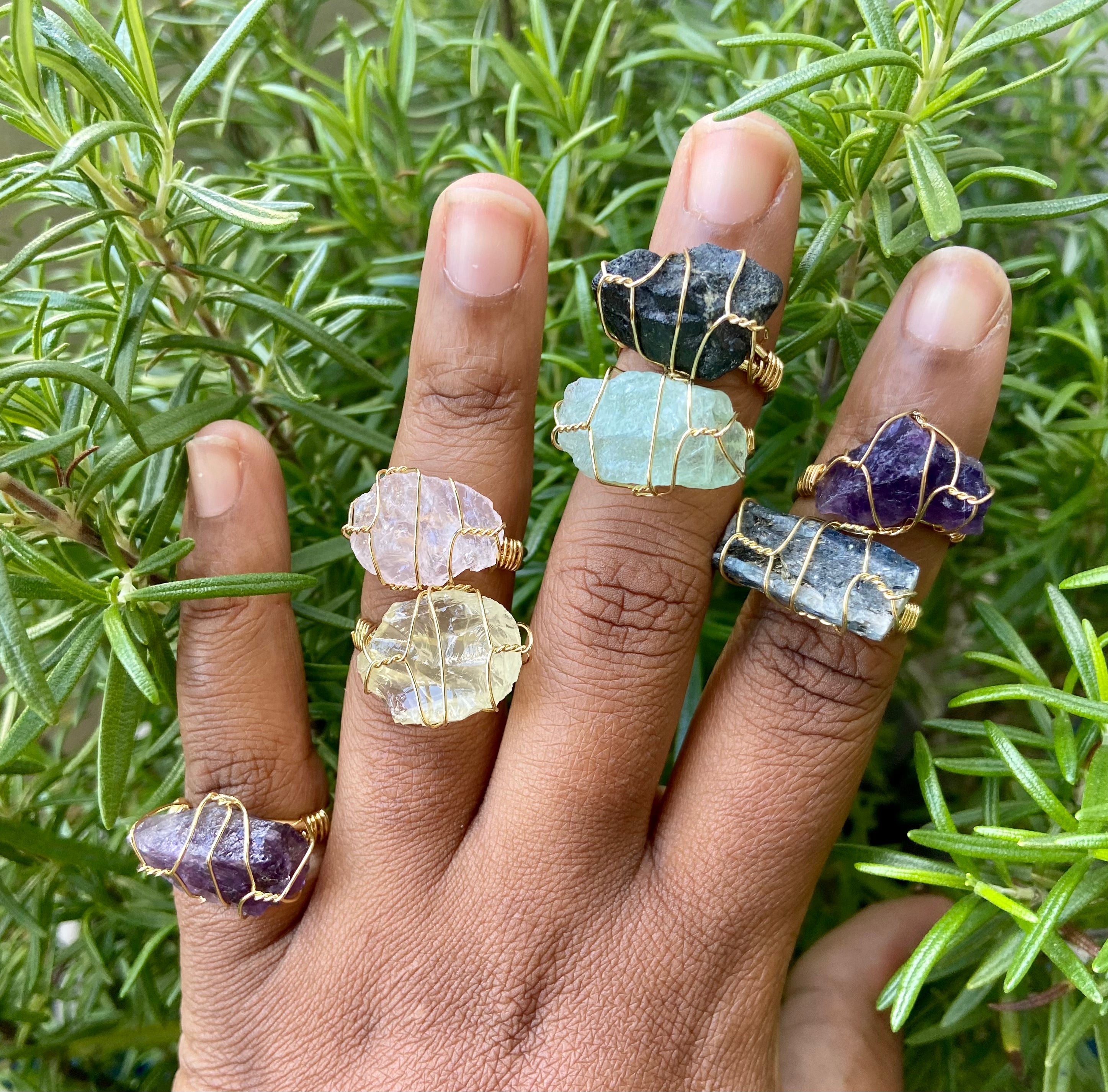 Raw crystal rings online
