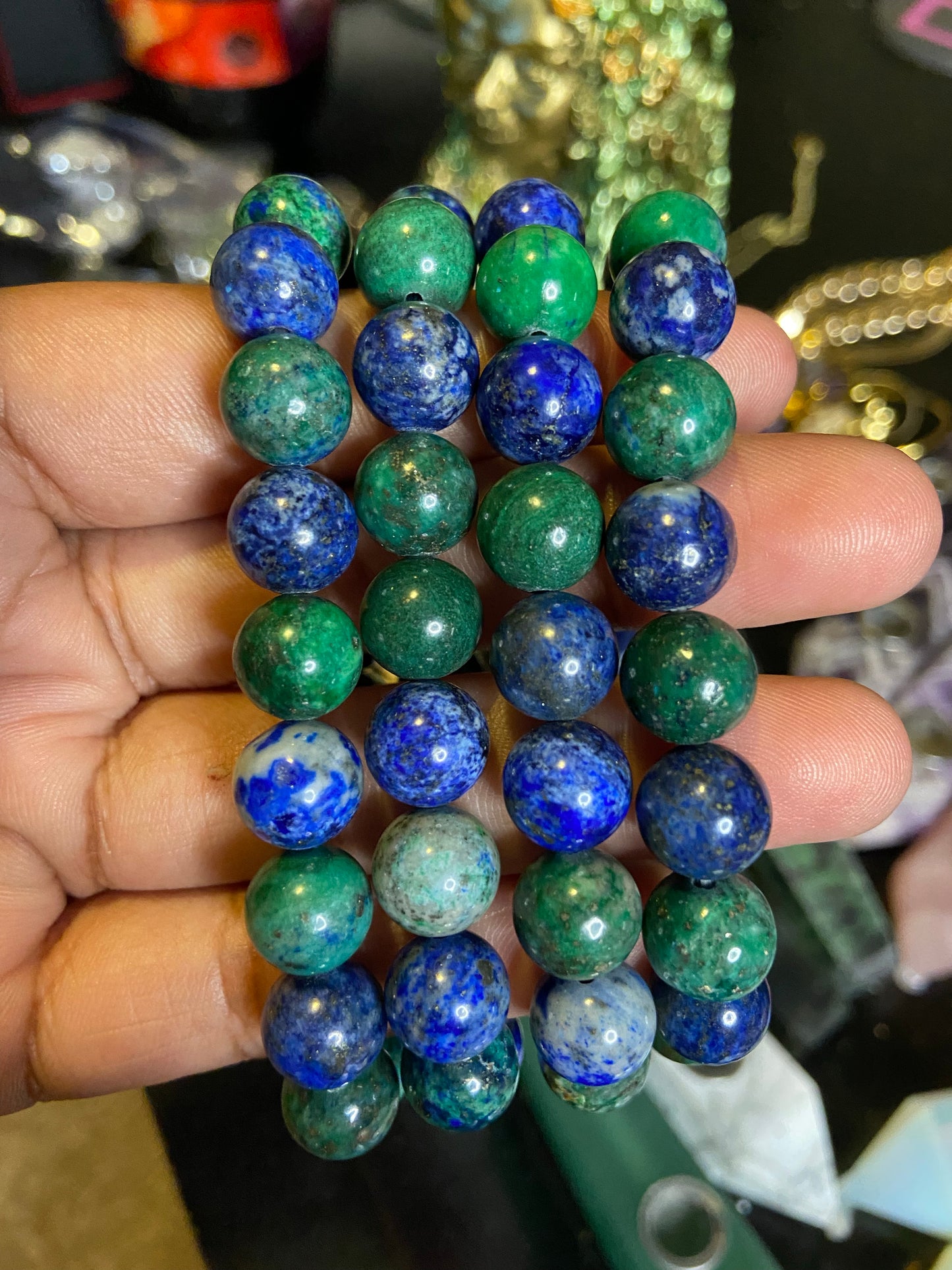 Lapis Lazuli And Chrysocolla Bracelet