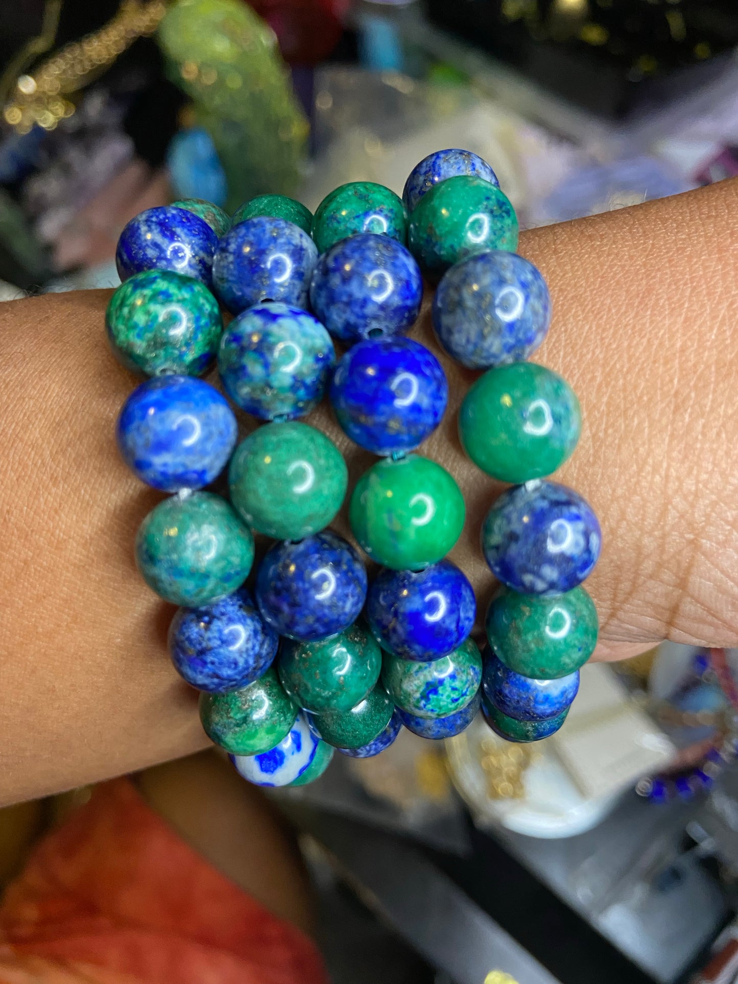 Lapis Lazuli And Chrysocolla Bracelet