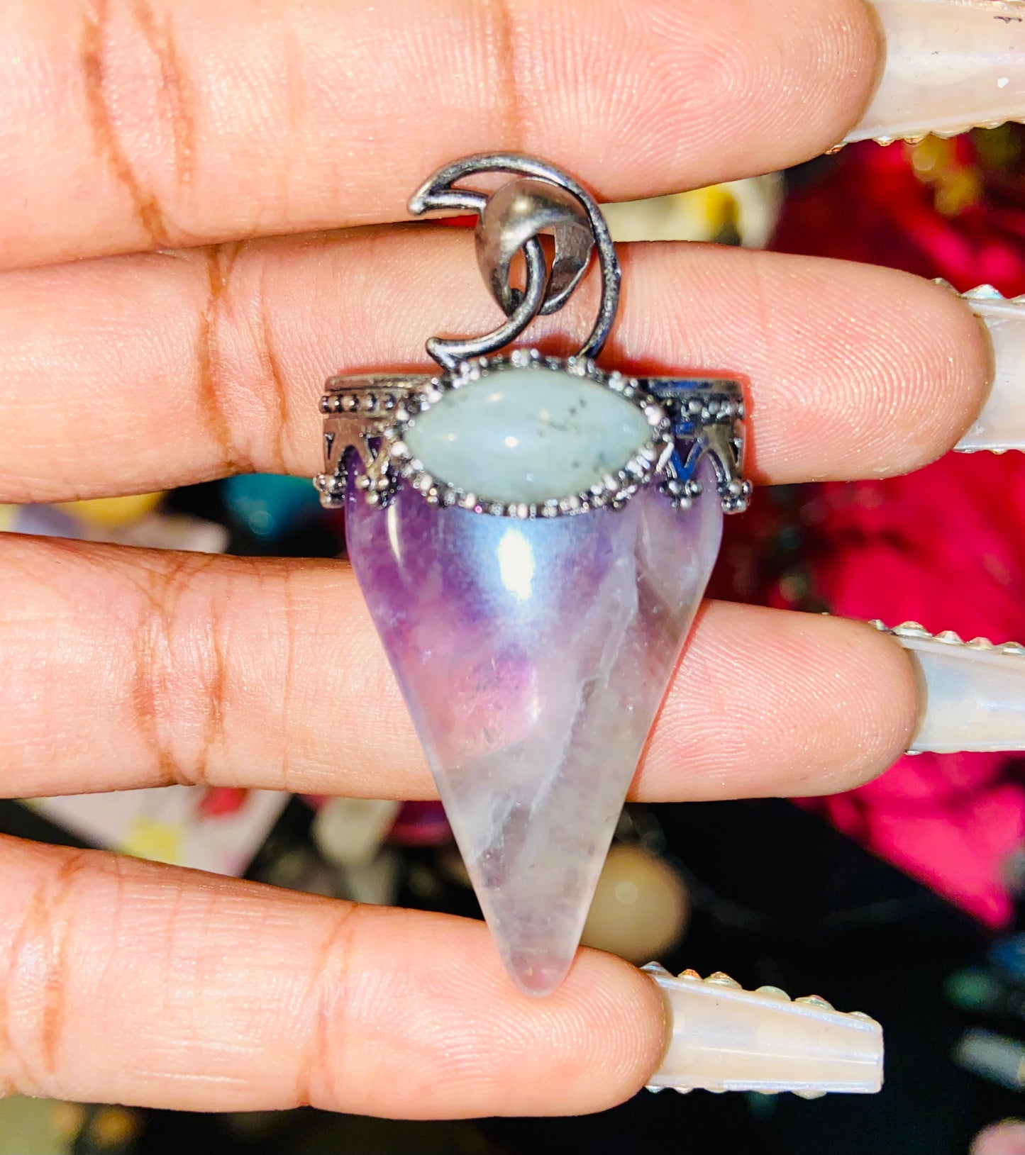 Triangular moon necklace