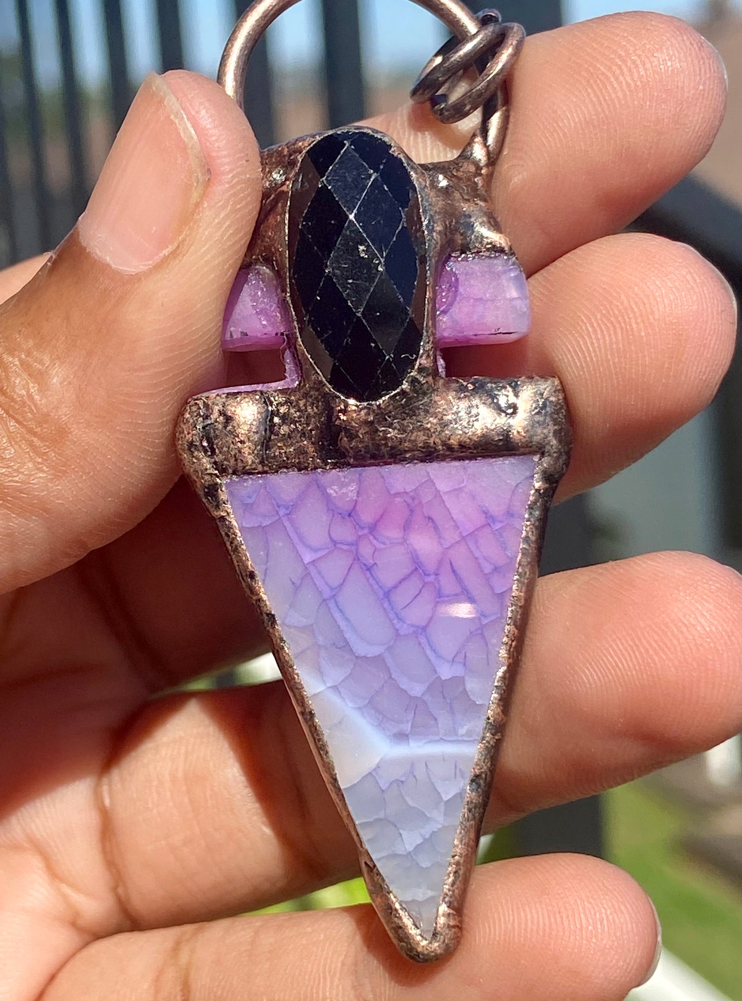 Dyed Agate Slice necklace