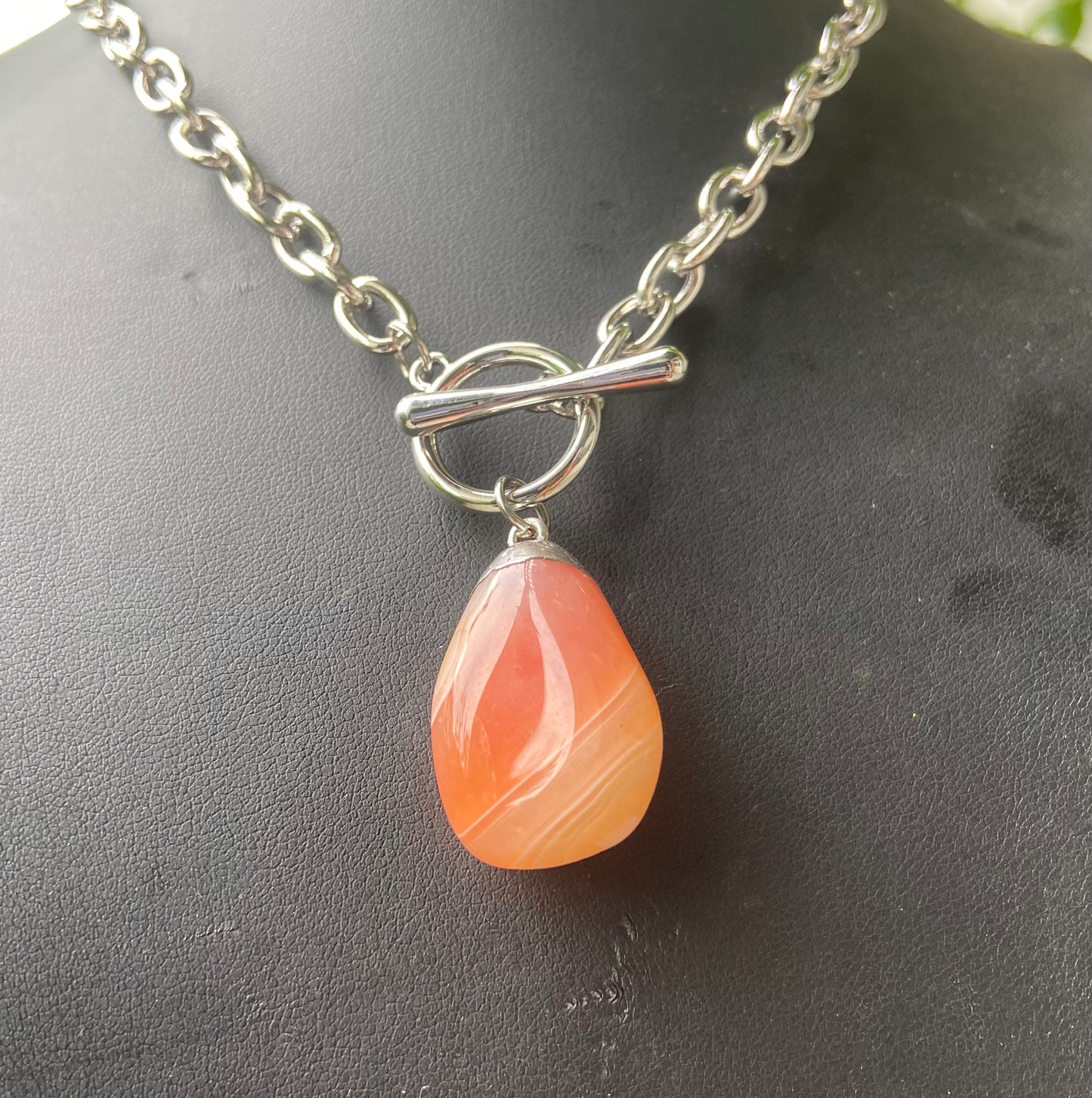 Tumbled stone necklace