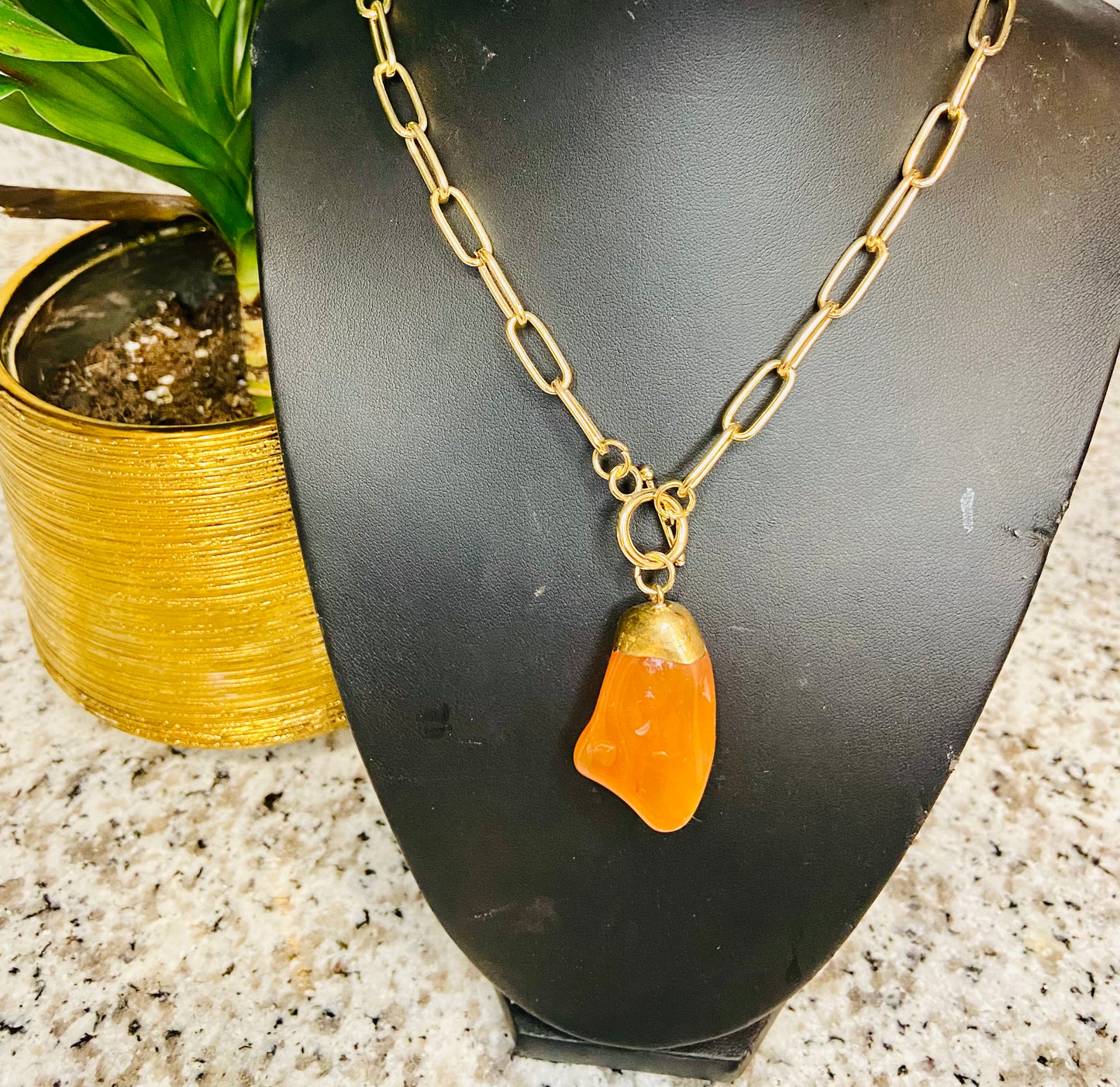 Tumbled stone necklace