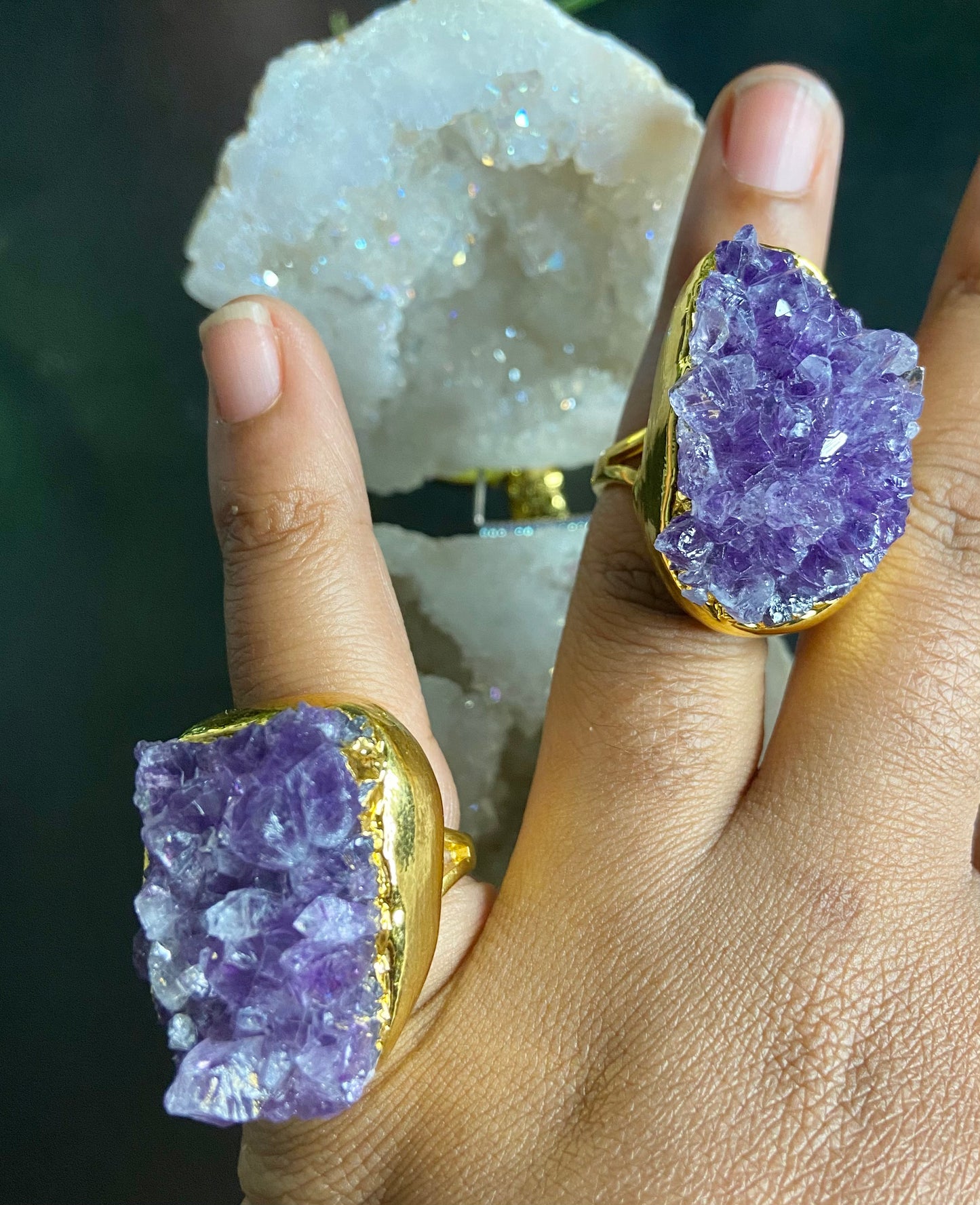 Large Amethyst Geode ring