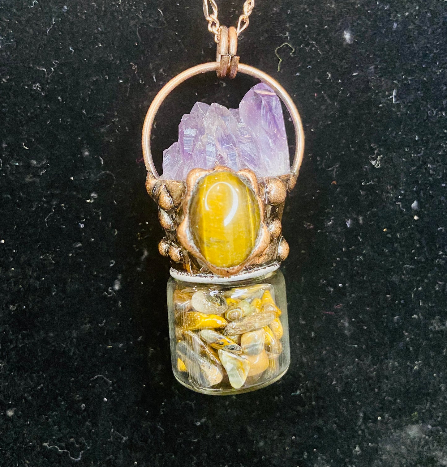 Crystal Chip Bottle Necklace