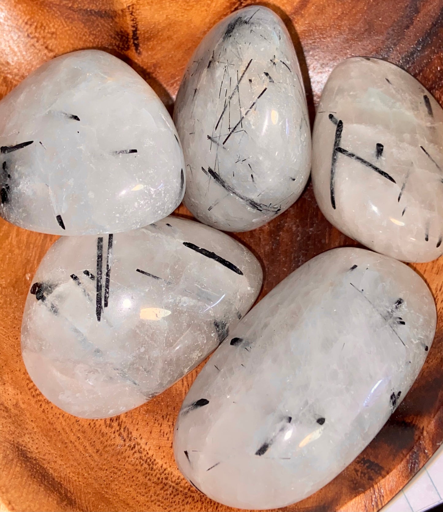 Tourmalated Quartz Palm Stone