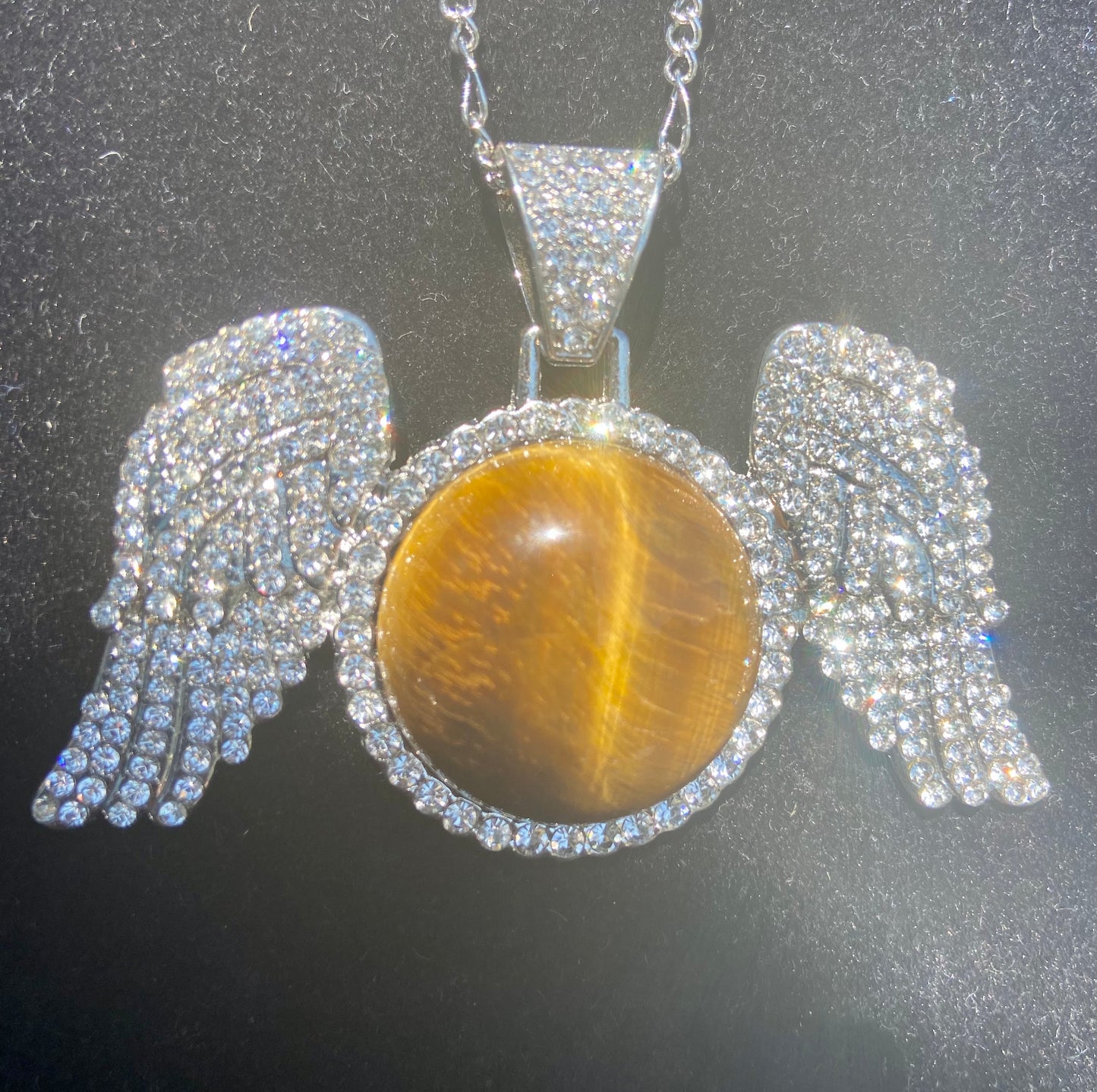 Crystal wing necklace