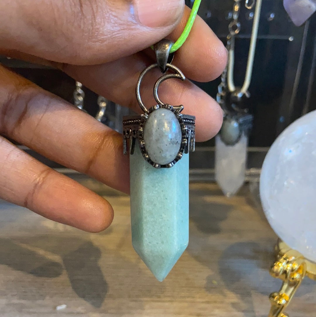 Titanium Faceted Crystal Point Necklace