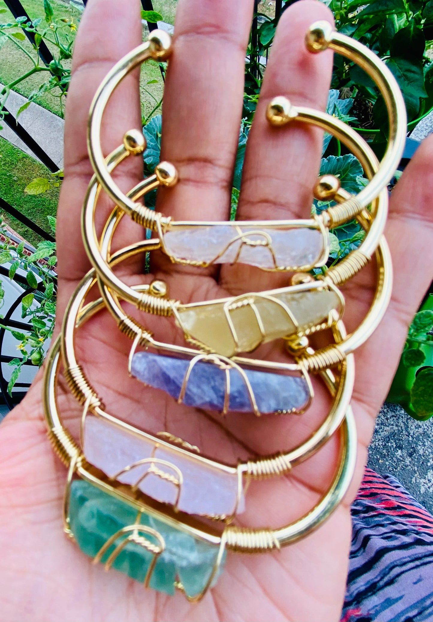 Raw crystal bangle