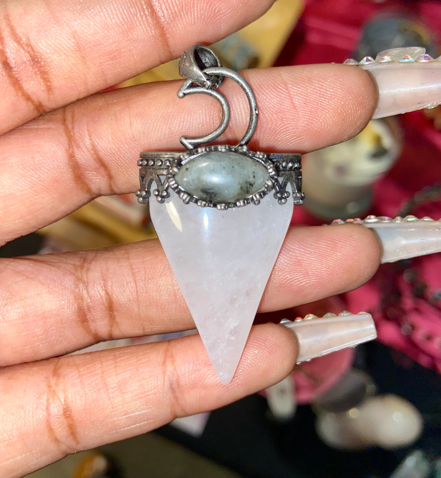 Triangular moon necklace