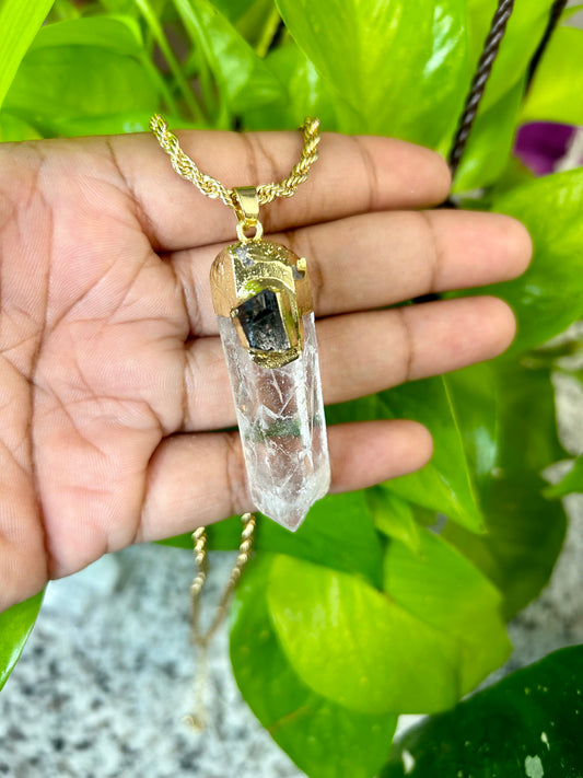 Clear Quartz and Tourmaline necklace