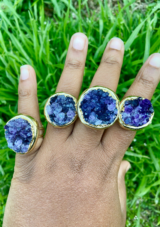 Large Amethyst Geode ring
