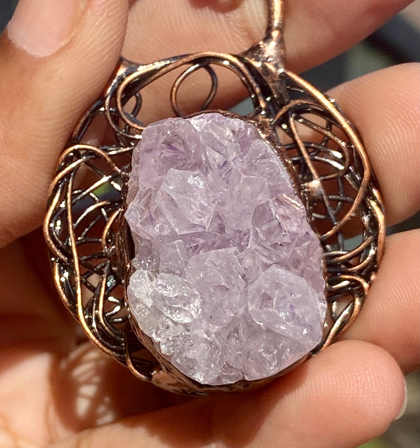 Amethyst Geode wire necklace