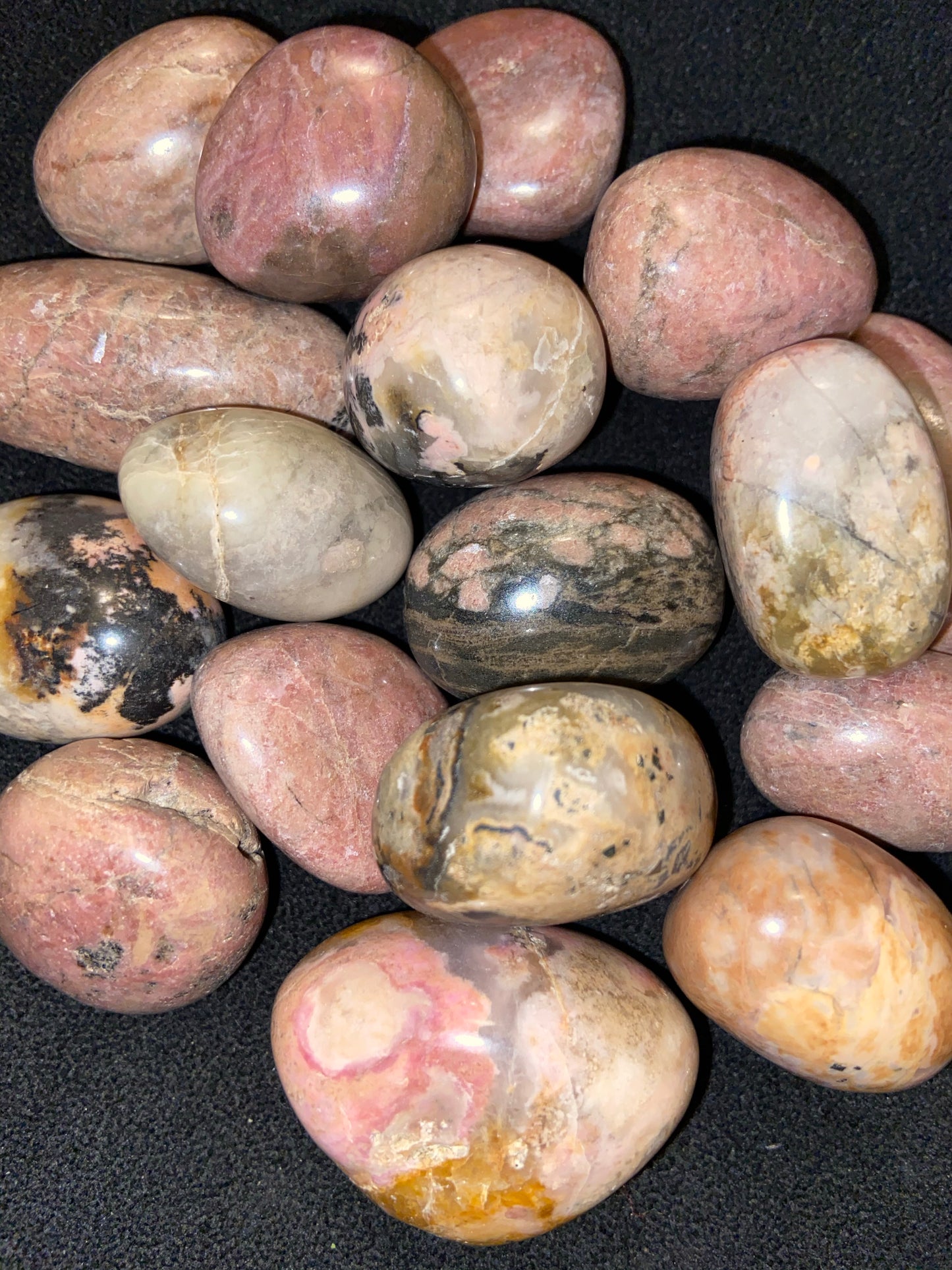 Rhodonite small palm stone