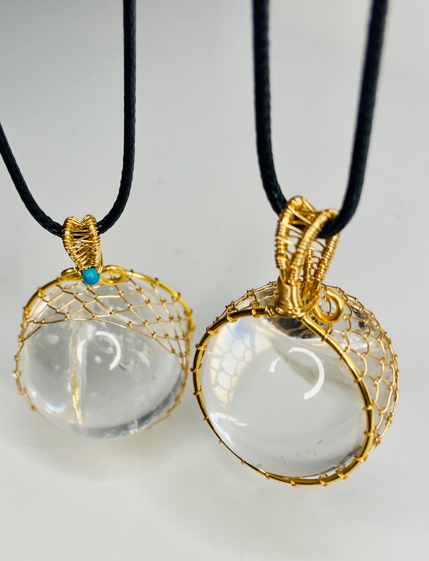 Clear Quartz Crystal Sphere Necklace