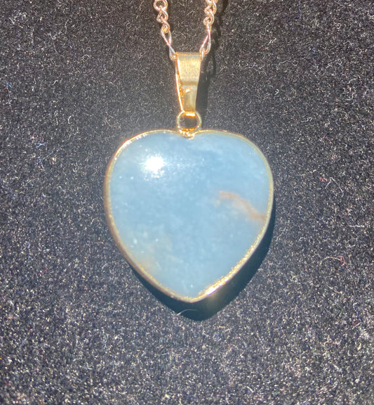 Angelite Heart Necklace