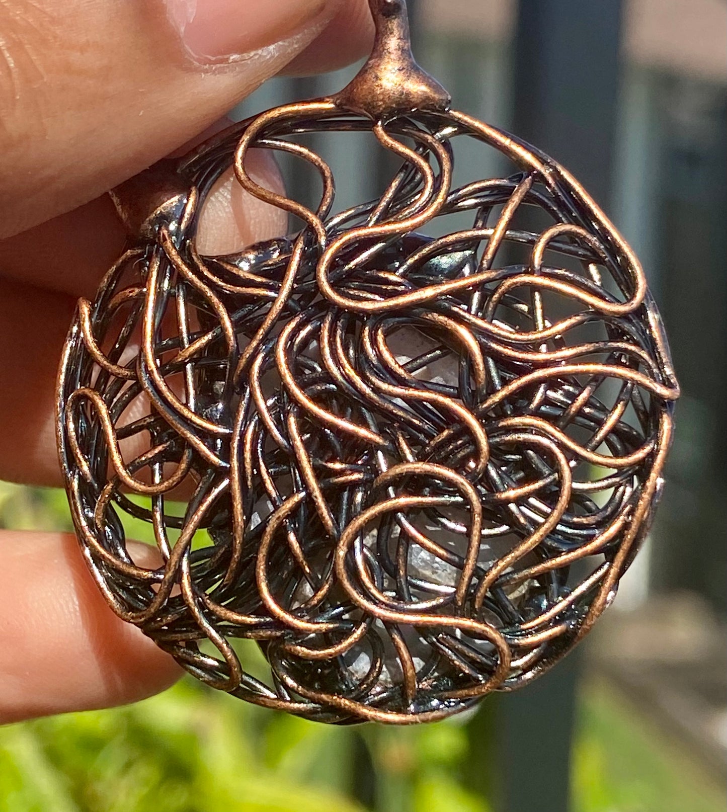Amethyst Geode wire necklace