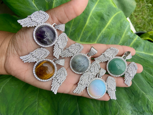 Crystal wing necklace