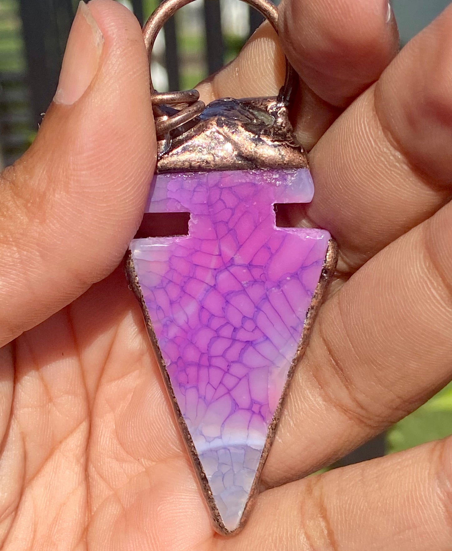 Dyed Agate Slice necklace