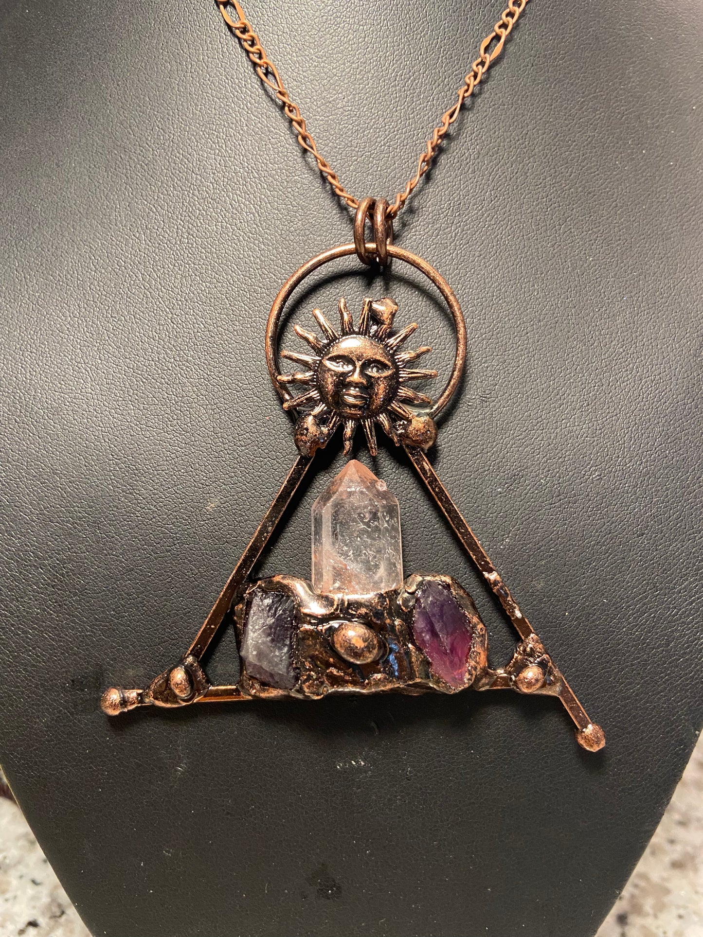 Bohemian Sun Triangle Necklace