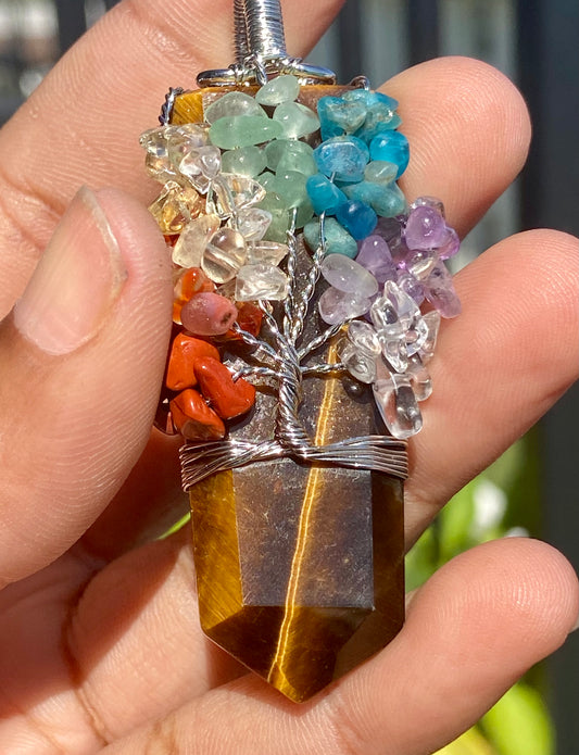 Chakra tree of life necklace