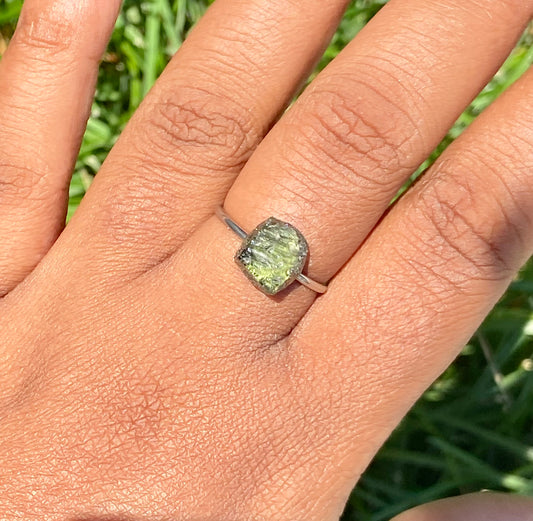 Moldavite Ring