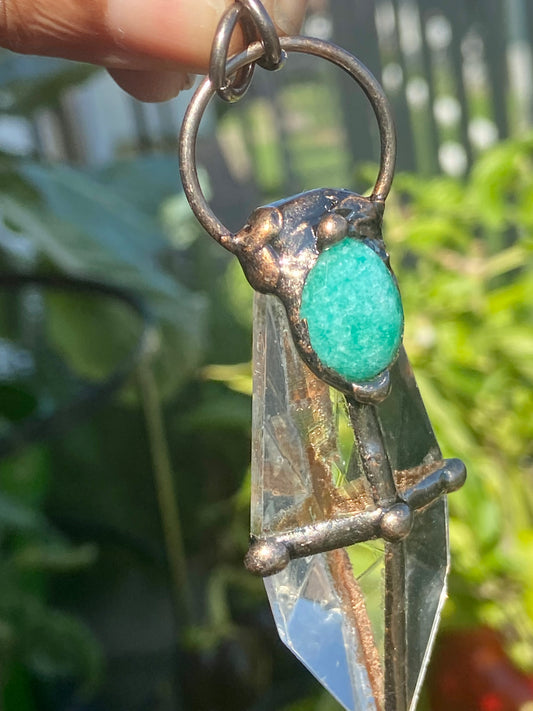 Clear Quartz and Amazonite necklace